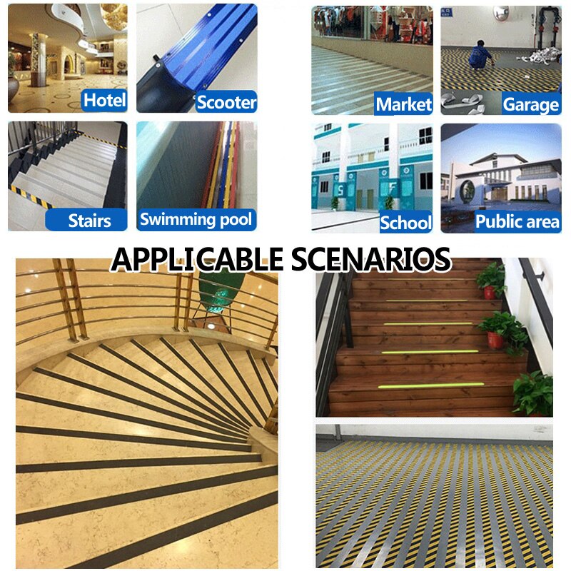 Child Parents Safe Anti -Slip Stairs Tapes Rubber Bathroom Anti -Slip Stickers Warning Stripes Emergency Lines Muursticker