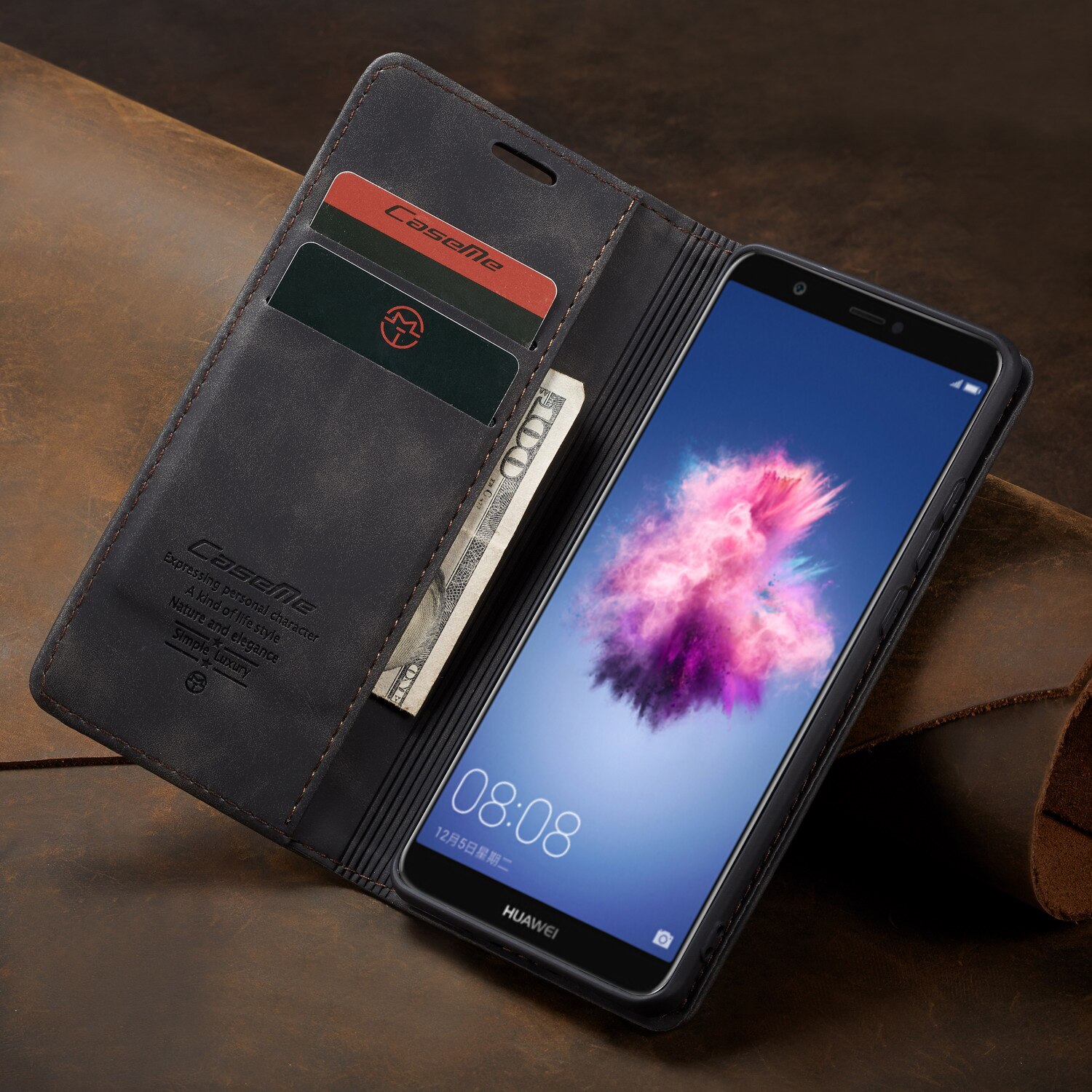 Voor huawei p smart flip case cover magnetische hoesjes huawei honor 9 lite hoesje luxe leren portemonnee voor huawei p smart hoesje