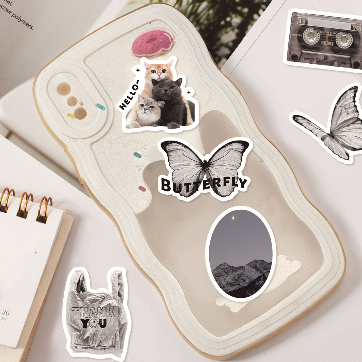 Etori Life 50pcs Cartoon Cute Exquisit Literary Objects Student DIY Laptops, Scrapbooks,Stationery Decoration Stickers