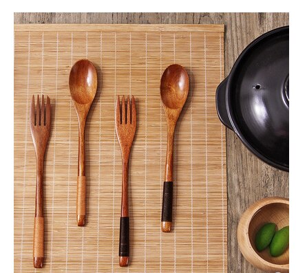 Houten lepel met lange steel, huishoudelijk servies, houten lepel, minilepel, keukengereedschap