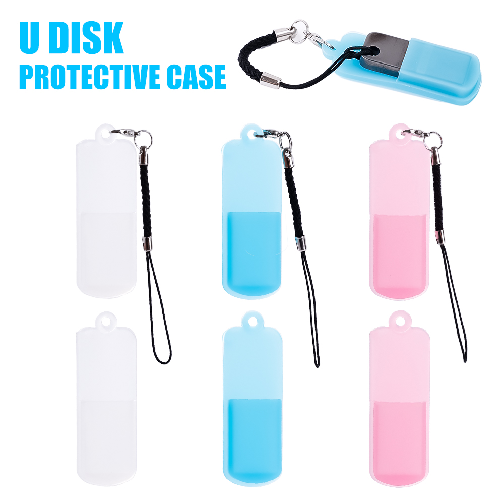 1/3pcs Silicone Dustproof Cover For U Disk Protective Case Portable USB Flash Drive Dust Caps with Lanyard U Disk Storage Case