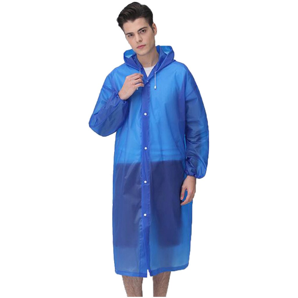 Capa de lluvia transparente, impermeable de PVC, impermeable, para viajes al aire libre, pasarela, Poncho con capucha, chubasquero para mujer, #10: Blue 