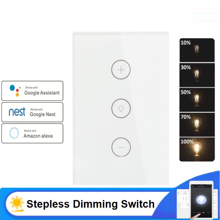 Lonsonho Tuya Draadloze Smart Wifi Led Dimmer Us Touch Licht Dimmers Werkt Met Alexa Google Home Smartlife