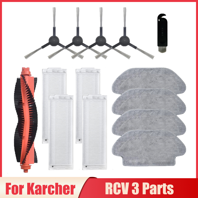 Accessories For Karcher RCV 3 Robot Vacuum Cleaner Spare Parts Roller Side Brush Hepa Filter Mop Cloth Tool Brushes Replacement