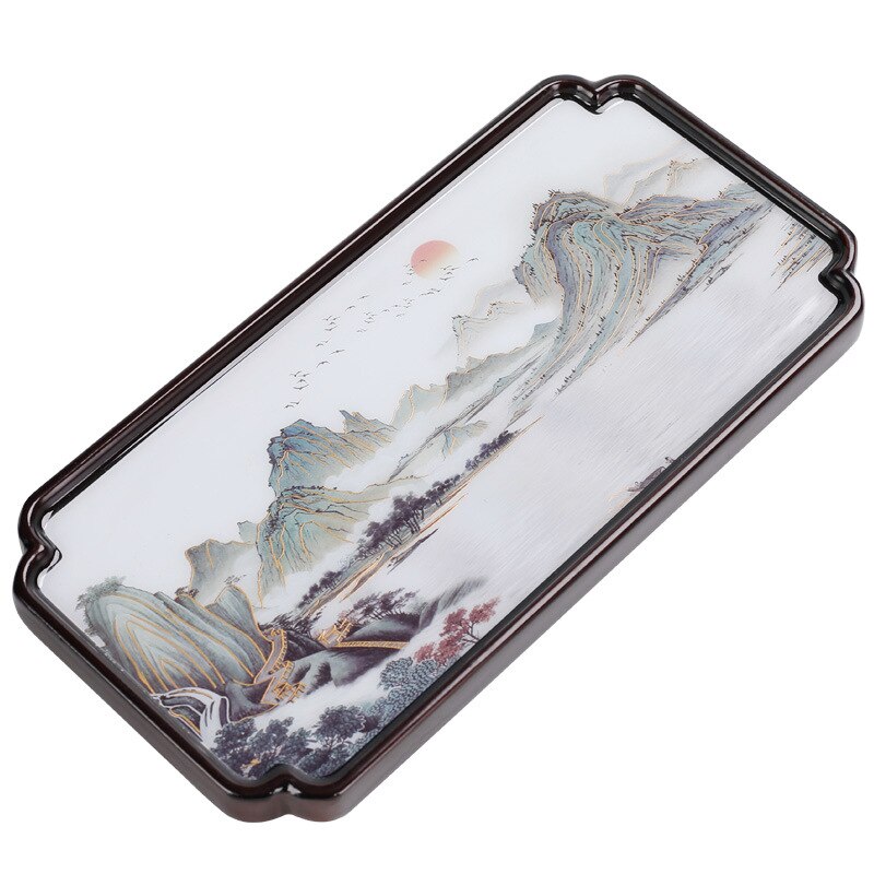 BAODETEA Chinese Tea Tray Rectangular Household Wooden Pot Holds Dry Kungfu Tea Tray