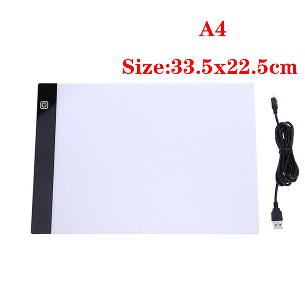 A3/A4/A5 Size Three Level Dimmable Led Light Pad Tablet Eye Protection Easier for Diamond Painting Embroidery Tools Accessories: A4 33.5X22.5CM