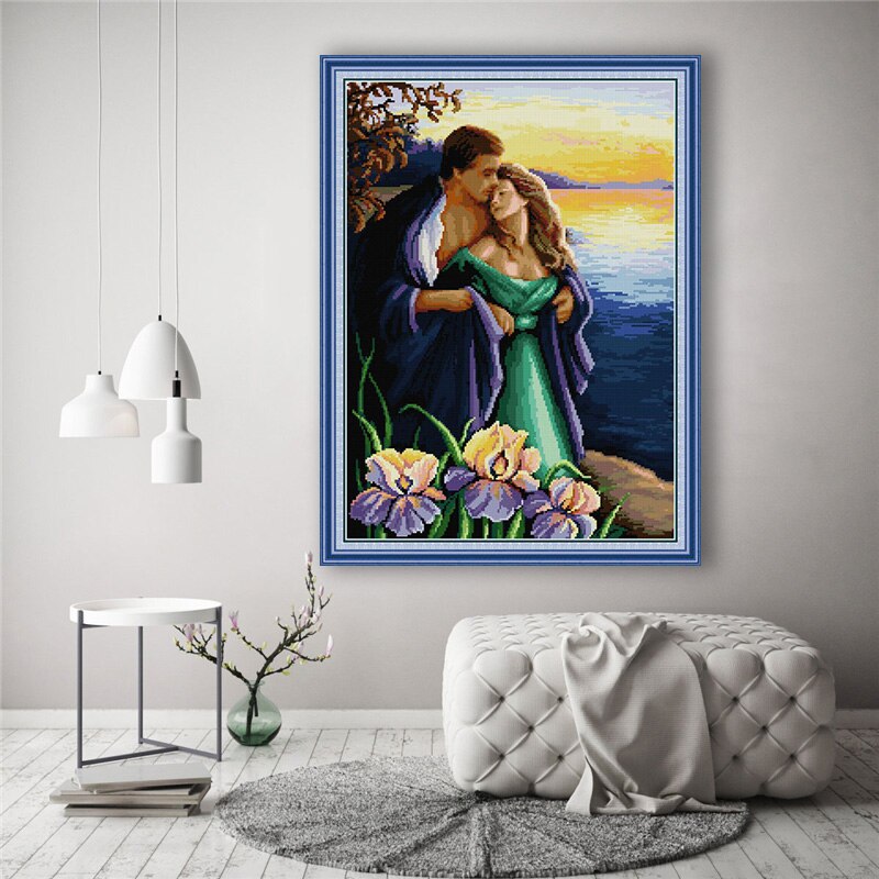 Cross stitch Kits Lover Patterns 11ct Counted Canvas 14ct Printed Fabric DIY Handwork Beginner DMC Embroidery Needlework