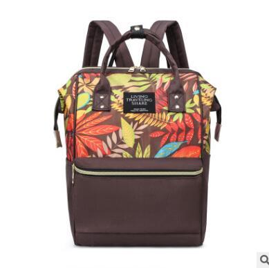 Nylon Vrouwen School Tassen Dames Schouder Rugzakken Grote Capaciteit Mama Baby Verpleging Tassen Mode Vrouwelijke Zakelijke Laptop Rugzak: Brown