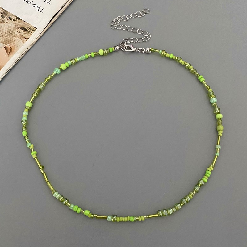 Collar de cuentas de gafas irregulares para mujer, gargantilla de Popular, joyería de cuello corto, collar colorido, ,: Color dorado