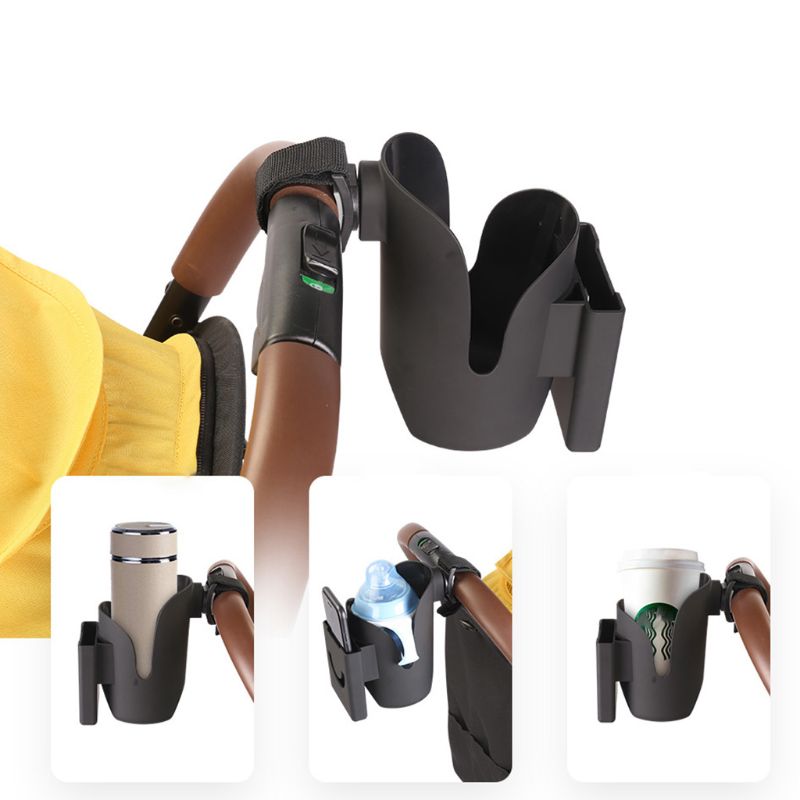 2 in 1 Stroller Cup Holder + Phone Holder Universal Cup Holder Rack for Buggy