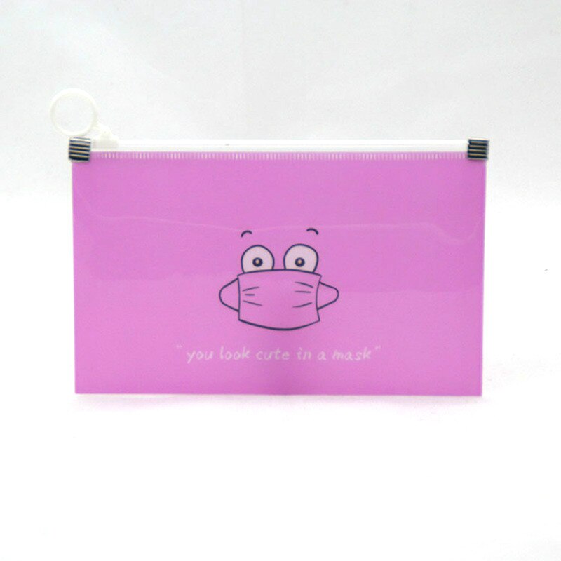 Bolsa para guardar Mascarillas a la , caja de almacenamiento portátil, a prueba de polvo, con tarjetero, 1/4/8 Uds.: Pink 1PCS