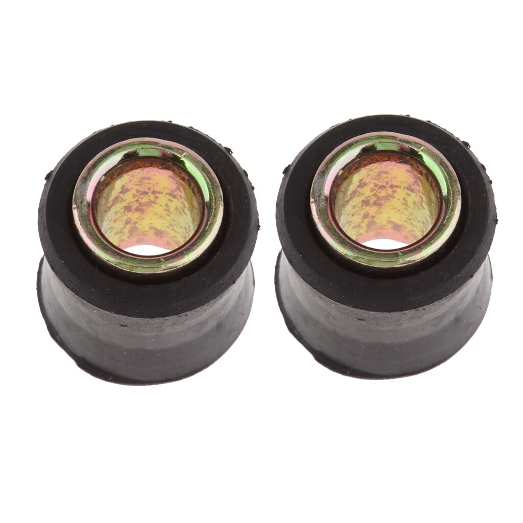 2x Black Motorcycle Shock Absorber Bushing Made Of Rubber And Metal, Replacement For The Old Or Defective Bush, Φ10mm