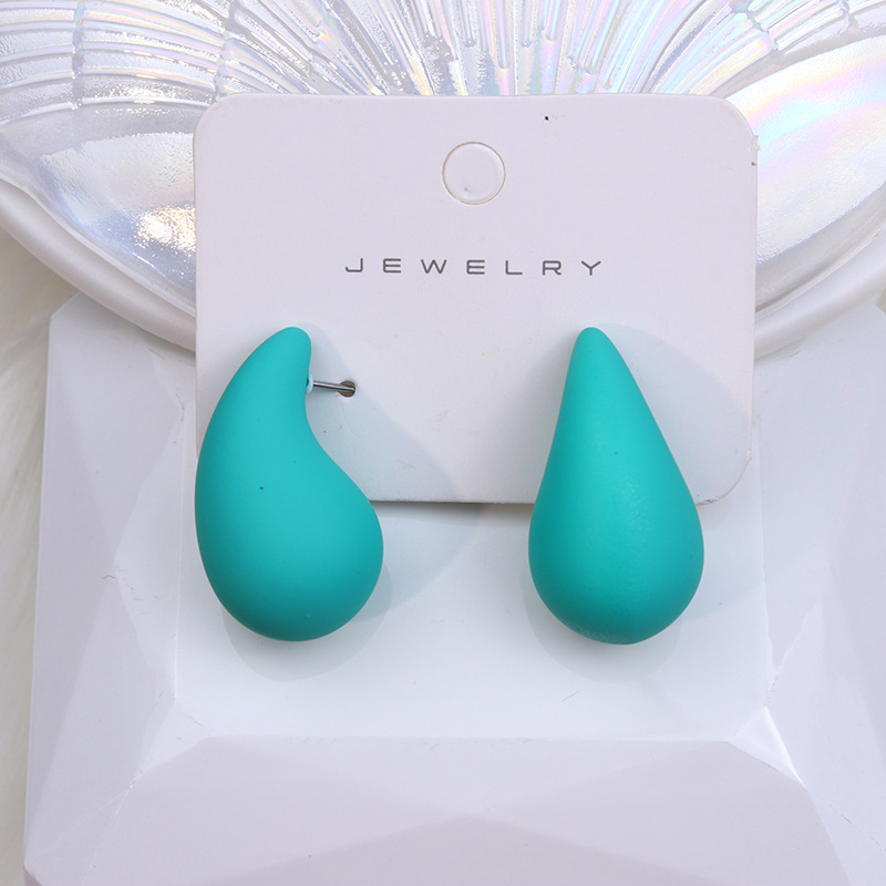 Pendientes colgantes de gota de agua con cúpula gruesa multicolor para mujer y niña, aretes grandes de acrílico con forma de lágrima, joyería ligera para las orejas Dupes