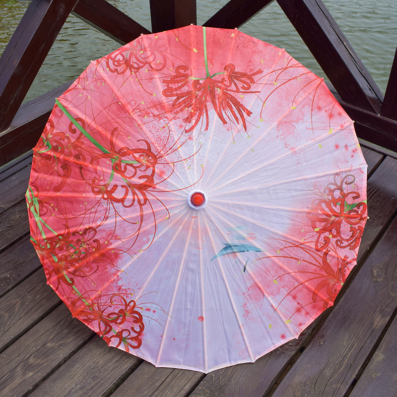 82 cm Chinesische Geölte Papier Regenschirm Falten Seide Hanfu Alte Kostüm Frau Hanfu Cos Foto Dekoration Tanz Paraguas Mujer: Blau