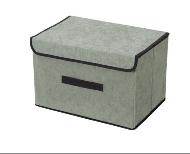 Storage Box Foldable Linen Cloth Collapsible Storage Cube Bin Storage Cube Box Fabric Storage Box Organizer Storage Bins: small size / Green