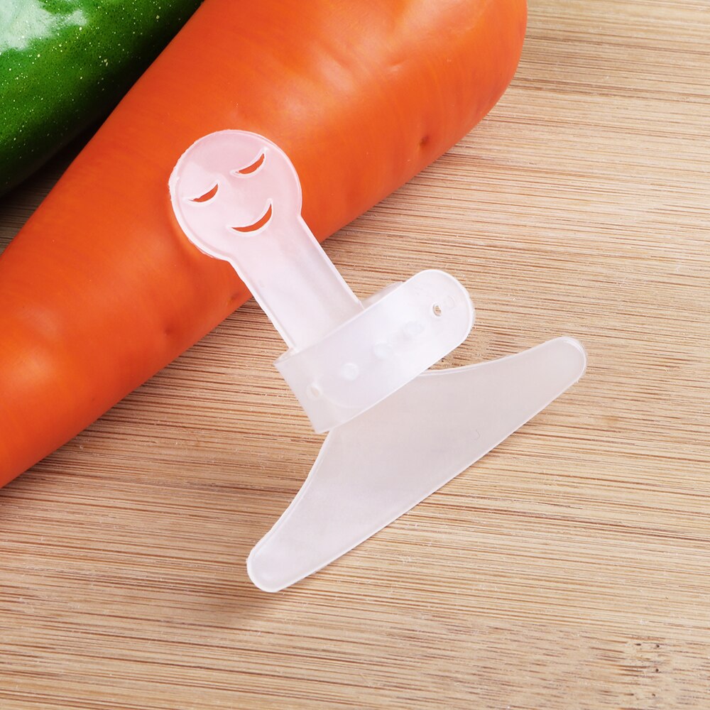 Hilife plast fingerbeskyttere smiley håndbeskytter grøntsagsskæresikkerhedsværktøj fingervagt køkkenredskaber gadgets