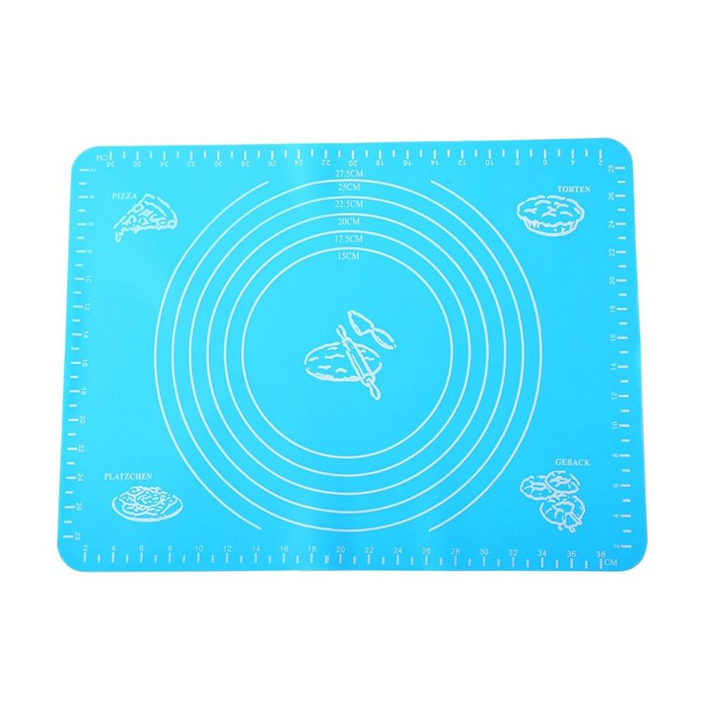 Anti-Klevende Siliconen Bakken Taart Fondant Rolling Massa Kneden Mat Grill Tafel Hoge Qulity Schaal: blue 40x30cm