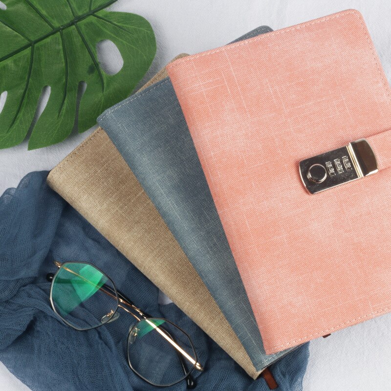 Password Notebook Students Leather Password Travel Retro Loose-leaf Notebook Password A5 Notebook