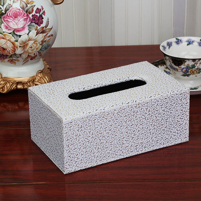 Leather Drawer Box European Style Household Tissue Box Towel Napkin Tissue Box Office Home Hotel Decorative Tissue Boxes: Medium-E