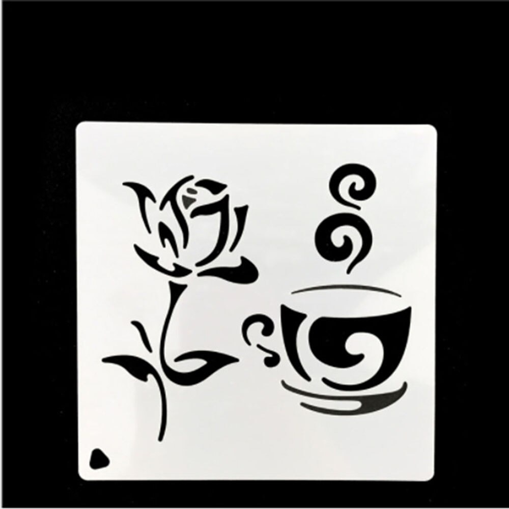Coffee Rose Flower Shaped Reusable Stencil Airbrus... – Vicedeal
