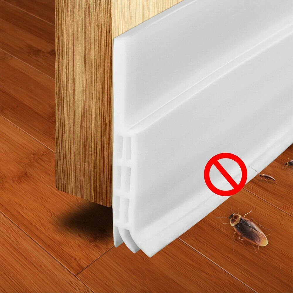 Adhesive Under Door Sweep Draught Excluder Draft Weather Seal Strip Under Door Bottom Bugs Window Stopper: White