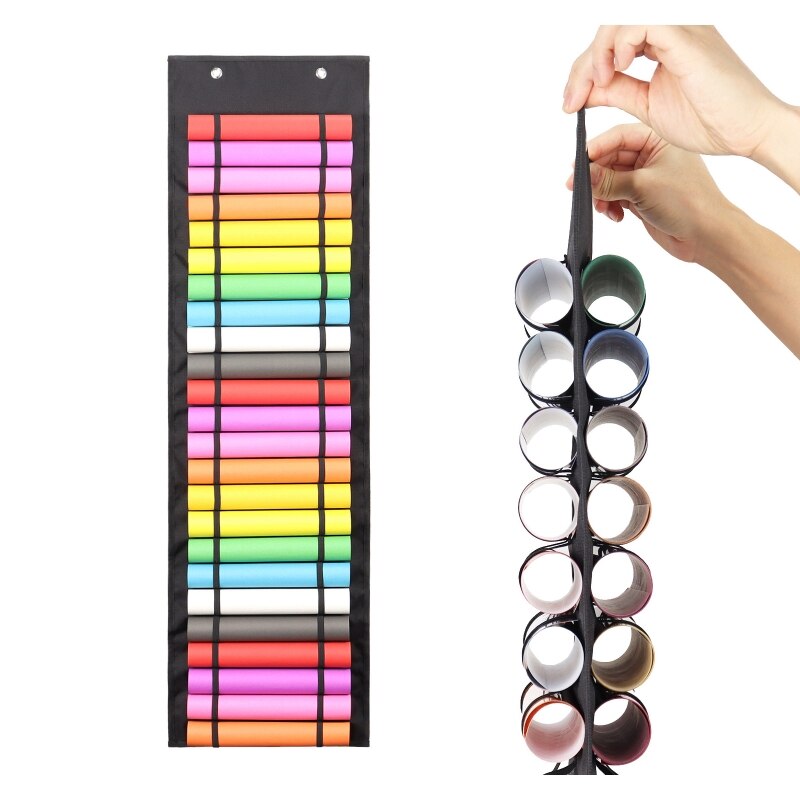 Vinyl Roll Holder Vinyl Roll Storage with 48 Compartments Vinyl Storage Organizer Rack Wall Mount/Hanging Over The Door
