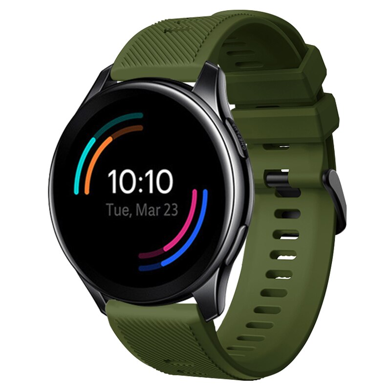 Silikonarmband für oneplus watch 22mm, ersatzarmband für smartwatch, schnellverschluss, streifenmuster, strukturierte oberfläche, armbandzubehör