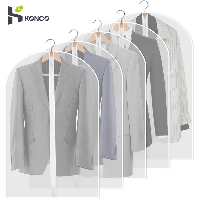 Roupas penduradas capa contra poeira sacos de vestuário claro saco de armazenamento em casa vestido terno casaco capa poeira guarda-roupa pendurado organizadores de roupas