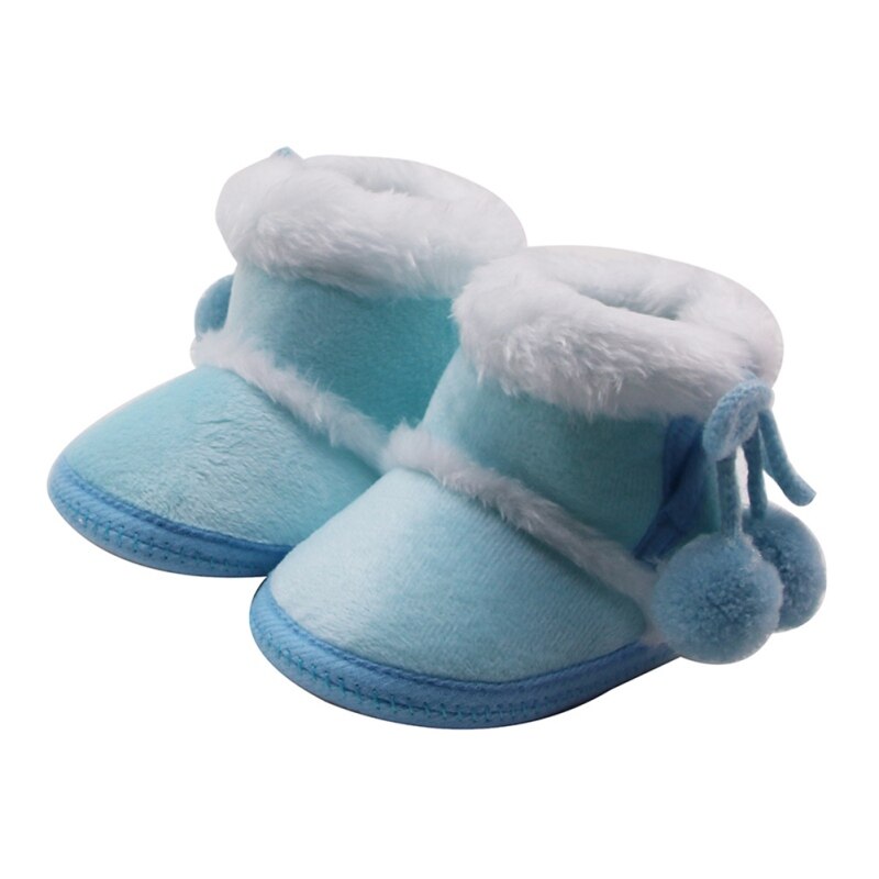Winter Girls Soft Plush Booties Infant Anti Slip Snow Boots Shoes Warm Cute Snow Baby Girl Boots: L / 13-18 Months