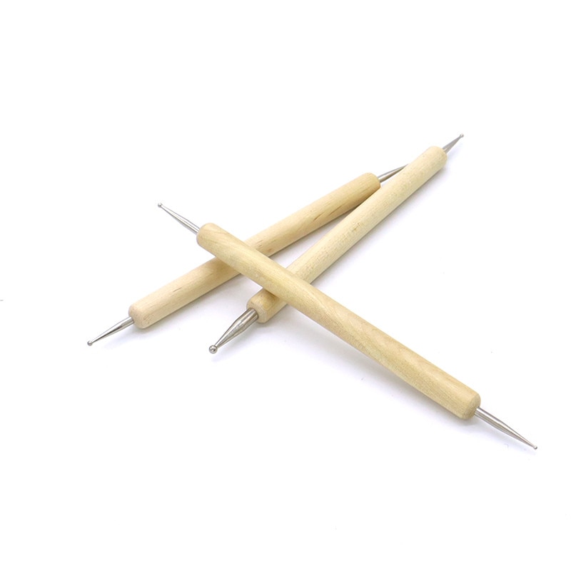 Stainless Steel Ball Double Headed Modelling Ball Tools DIY Leather Embossing Carving Press Tool Set Pottery Clay Ceramic Tool