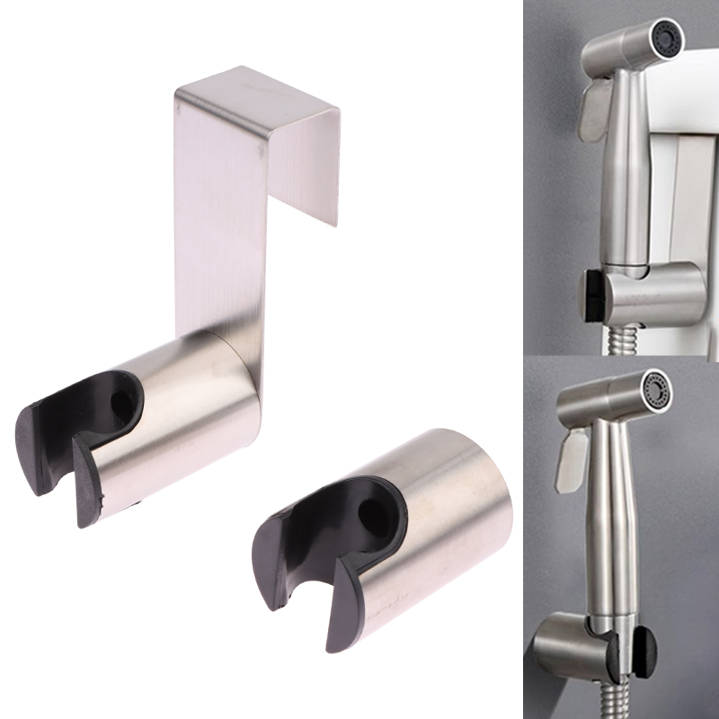 1 stk. rustfritt stål holder krok henger bidet sprayholder toalett baderomsfeste hengebrakett for hånddusj