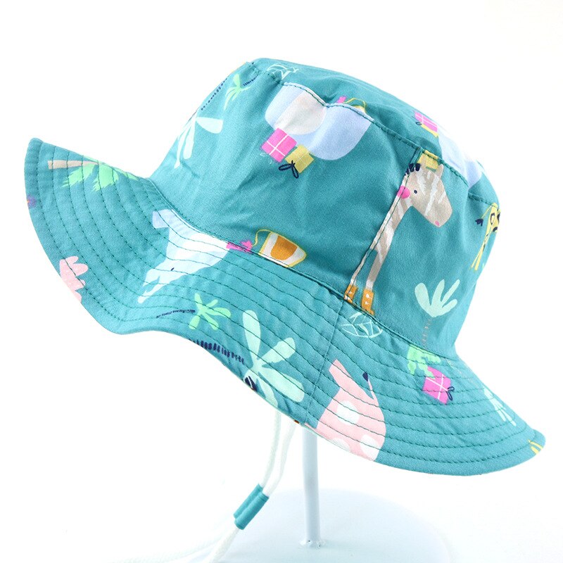 Chapeau seau d&#39;été pour bébé, Protection contre les UV, pour garçon et fille, pour la plage en plein air, casquette de pêcheur, dessin animé: B