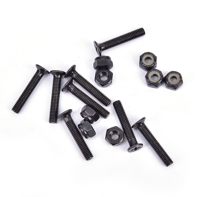 Pack of Skateboard Longboard Hardware Mounting Bolts Set Carbon Steel Screws