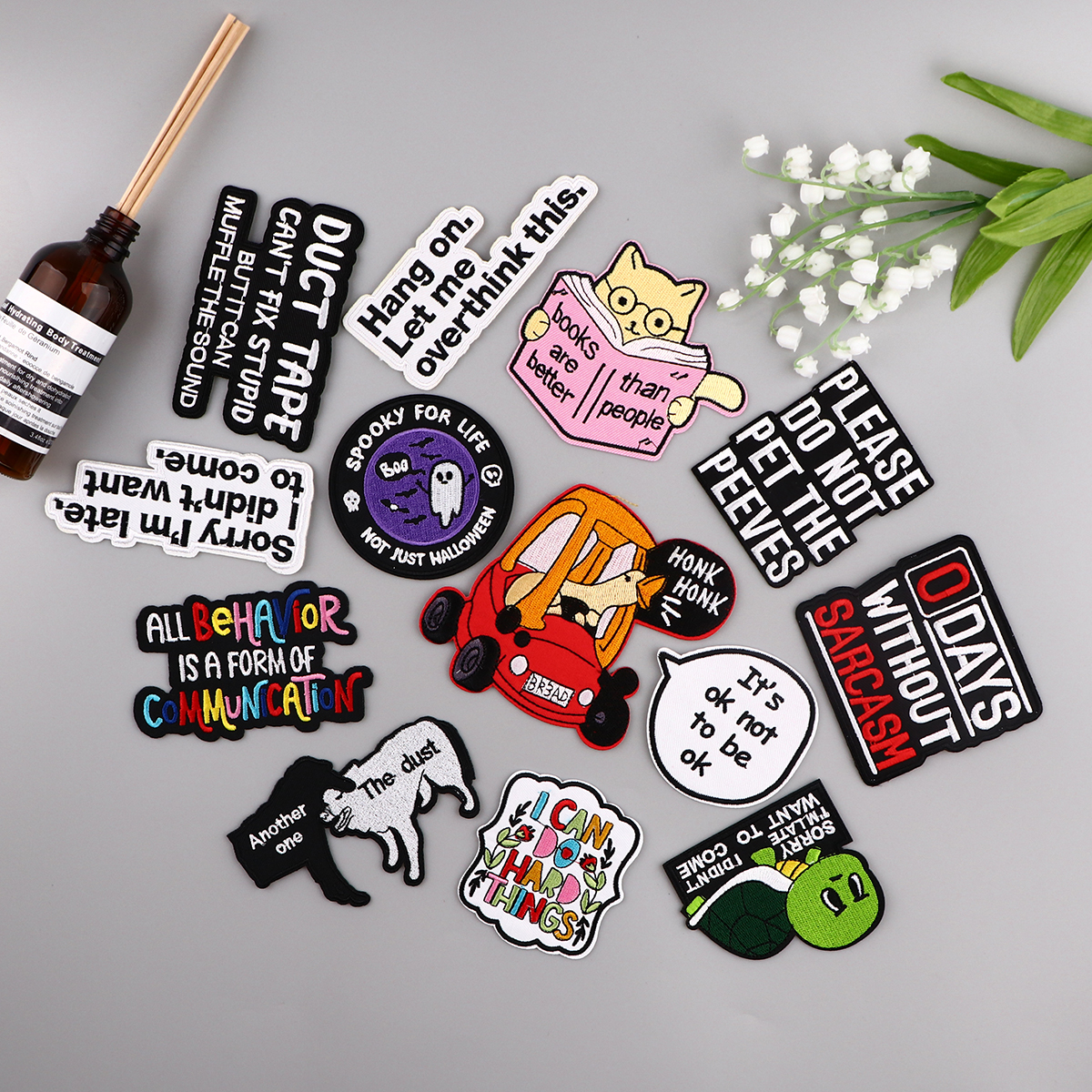 Patch d'oie drôle patchs brodés de dessin animé pour vêtements bricolage fer sur patchs pour vêtements lettres Patch autocollants