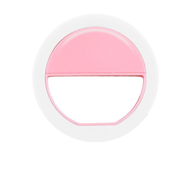 Universal Selfie Lamp Mobile Phone Lens Portable Flash Ring LEDS Camera Luminous Ring Clip Light For Xiaomi iPhone XS 11 Plus: Pink