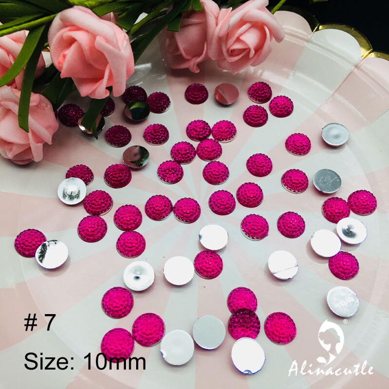 100pc 10mm gems flat bottom flat back round diamond crystals Stone Stickers gem DIY handmade Art Crafts Scrapbooking crystals