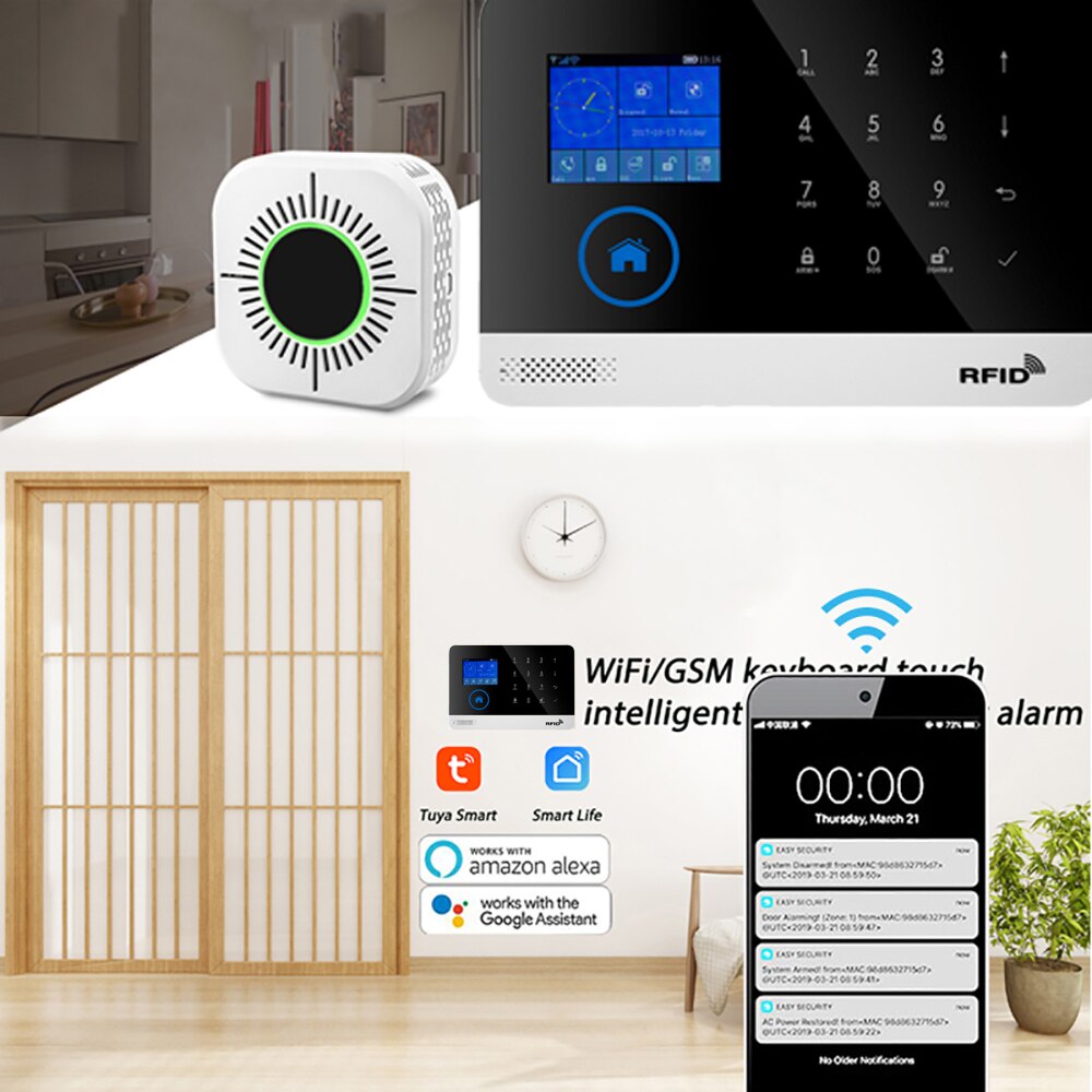 Carbon Monoxide Sensor and Smoke Detector 2 in 1 Super Monitor Protect Alarm Systems Security Home Work With RF 433MHz Host