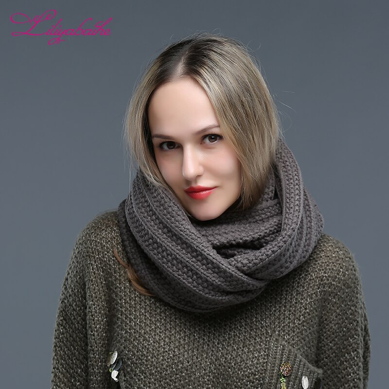 Liliyabaihe Women Winter Scarf Acrylic Knitted Solid Scarf Large and comfortable Shawl Various ways of wearing Scarves