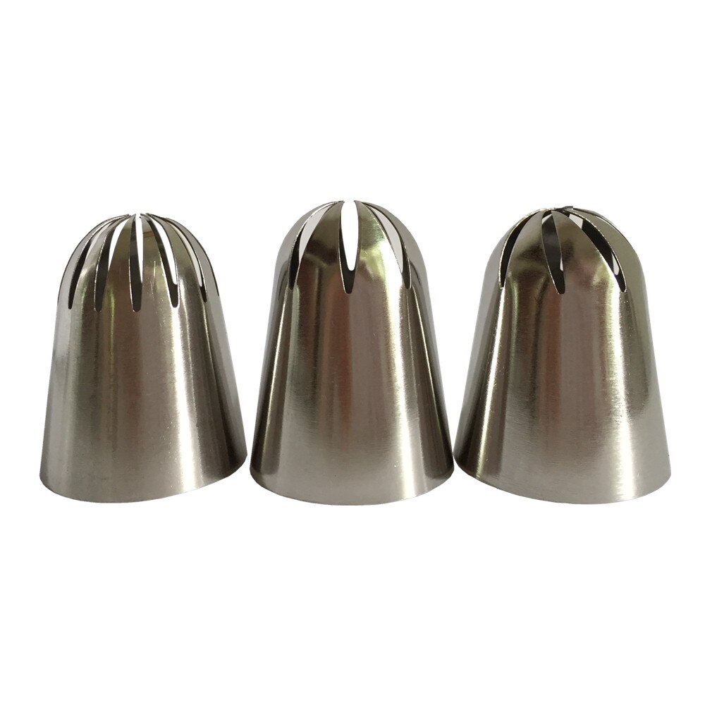 3 uds Super grande ruso glaseado conjunto de boquillas para manga pastelera boquilla de crema de pastelería de acero inoxidable Cupcake DIY postre horneado conjunto de boquillas para repostería