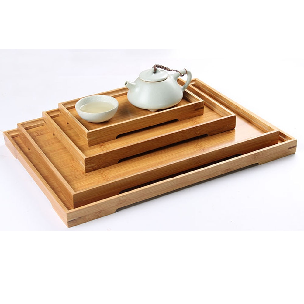 Completed Size Natural Bamboo Tea Tray Restaurant Serve Teaboard Matcha Tea Ceremony Serving Tea Set Accessory Holder