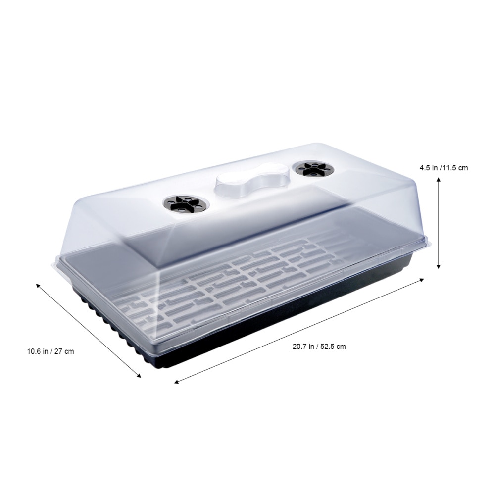 Plastic Plant Seeds Growing Box Tray Nursery Containers Seeding Case with Transparent Cover