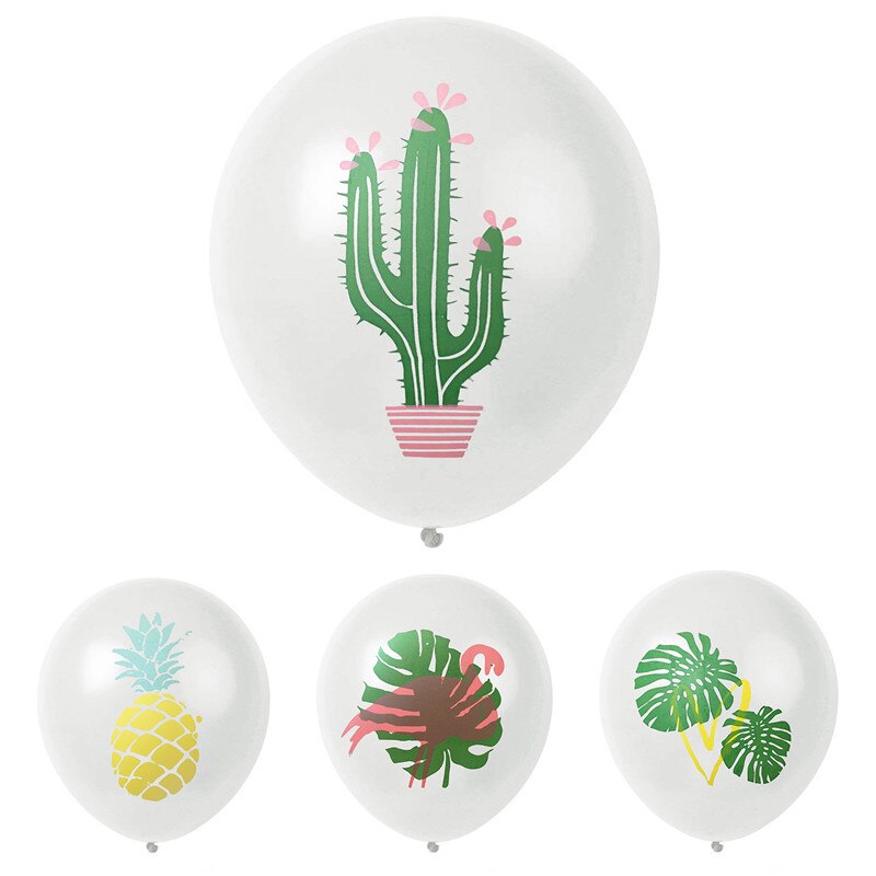 Ballons en Latex de feuilles de palmier 10 pièces | Décoration de Ballon flamant rose, ananas Tropical, Cactus, fête d'anniversaire, plage, été