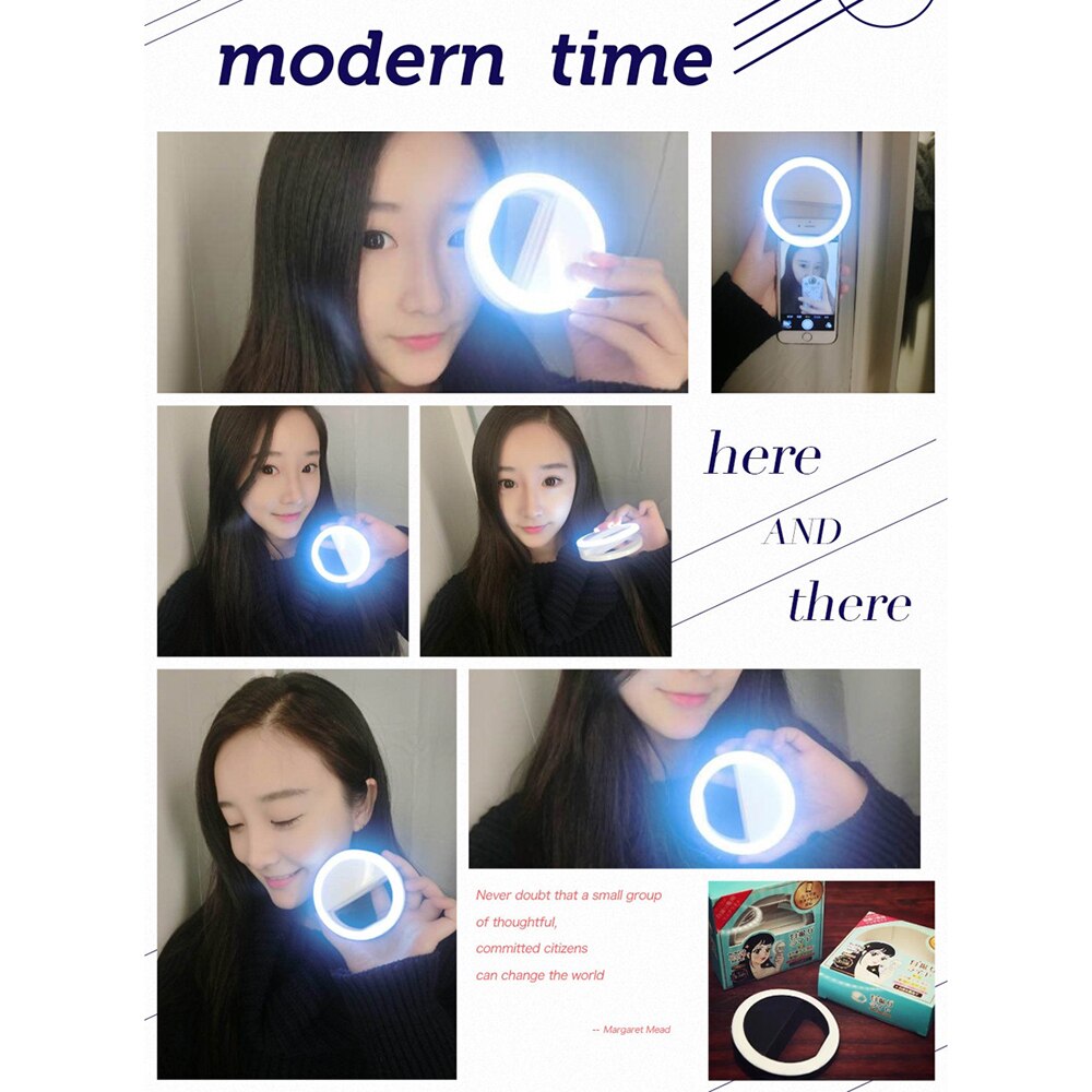 Mini Selfie Led Ring Licht Invullen Draagbare Vierkante Mobiele Telefoon Selfie Mobiele Lamp Voor Alle Niveaus Clip Lichtgevende Telefoons Ring3 verlichting