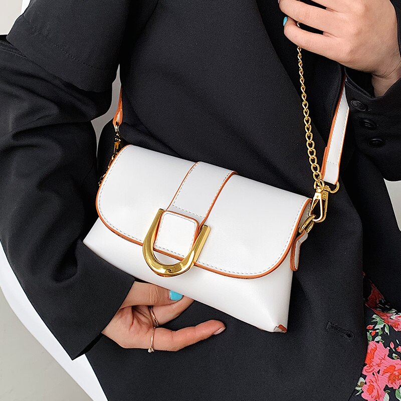 Bolso cruzado cuadrado de color sólido para mujer, bandolera pequeña de pecho de cuero PU, bolso de , bandolera de hombro, novedad de