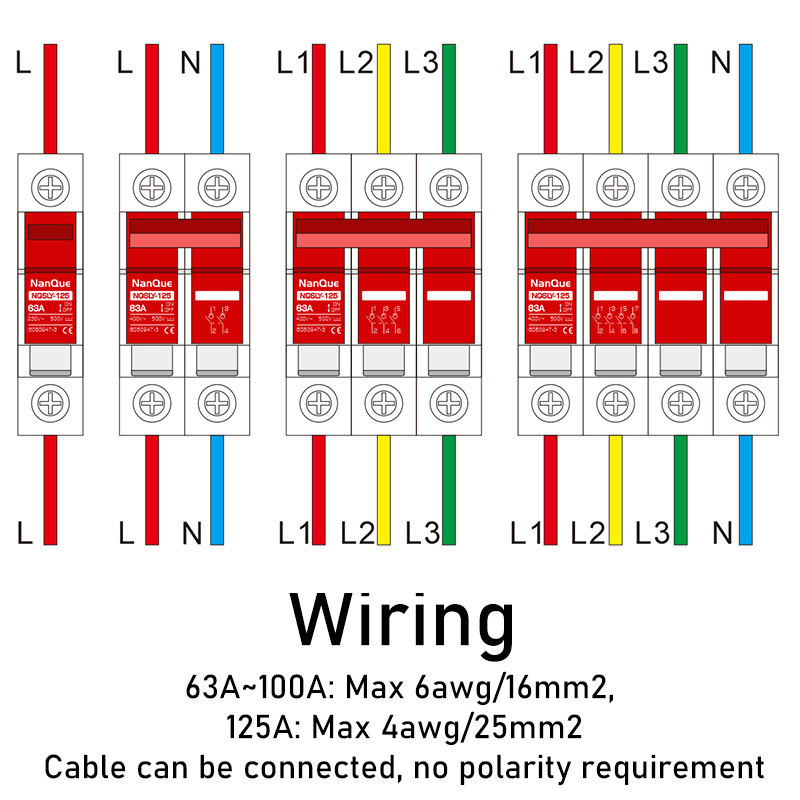 Isolation Switch AC DC Power Electric Circuit Main Switch With Hook Locked Manual AC110V 230V 380V 400V DC12V 24V 60V 63A 100Amp