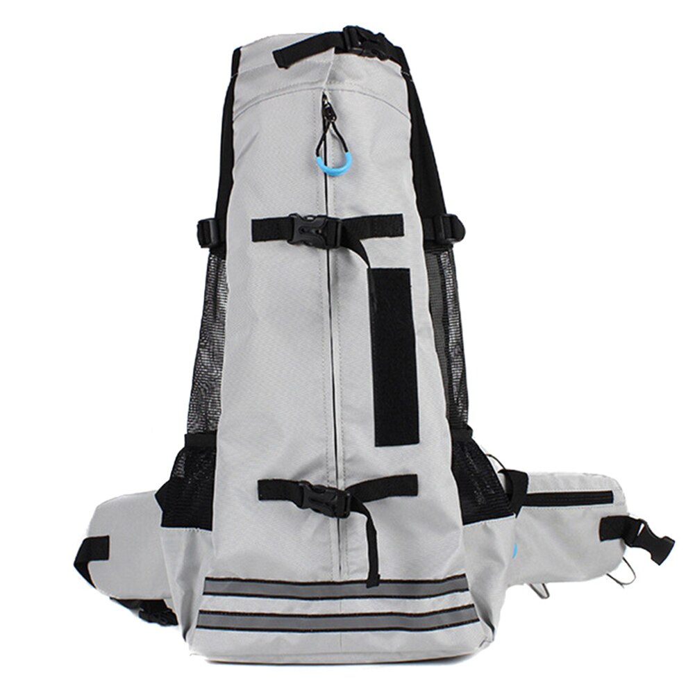Mochila para mascotas transpirable, bolsa de transporte perro para perros grandes, mochila con Bulldog ajustable, bolsas de viaje E2S: Gris / L