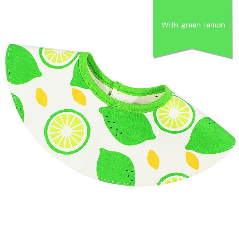 Baby Bandana Slabbetjes 360 Graden Rotatie Fruit Patroon Katoen Baby Peuter Waterdicht Speeksel Voeden Handdoek Accessoires CL5037: Green lemon