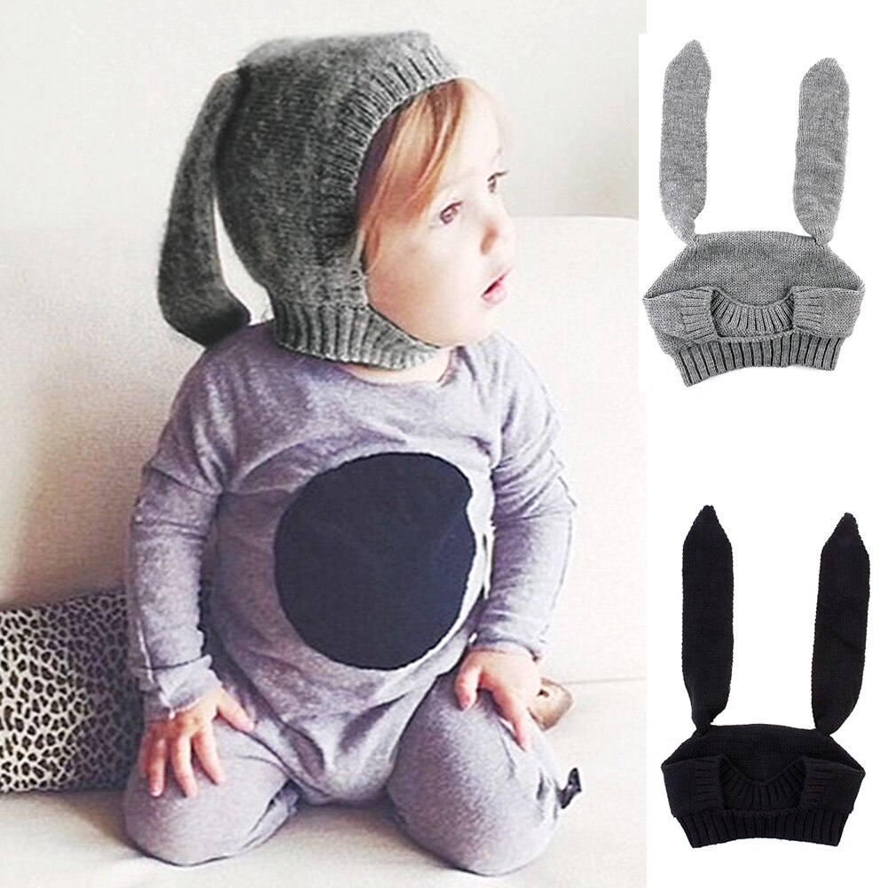 1Pc Mode Baby Konijn Oren Gebreide Muts Baby Peuter Winter Cap 1-3 Jaar Meisje Jongen Accessoires Fotografie props Voor Kinderen