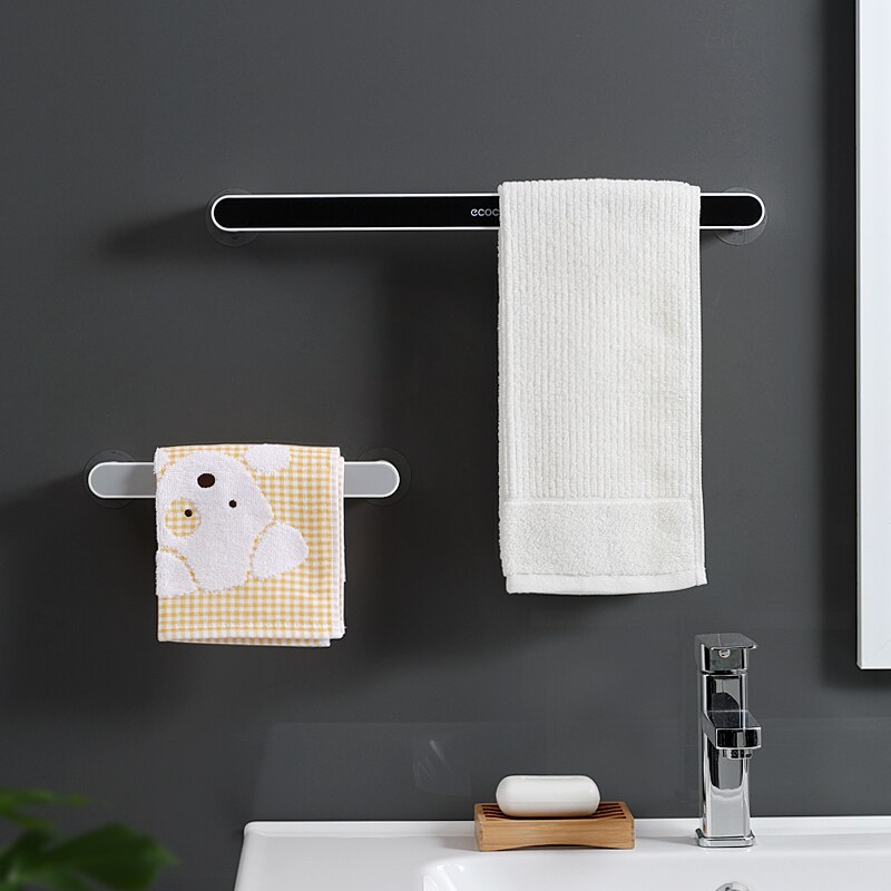 Monteret håndklædestang badeværelse arrangør rulleholder hængekrog selvklæbende håndklædeholder opbevaring hylde badeværelse håndklædeholder