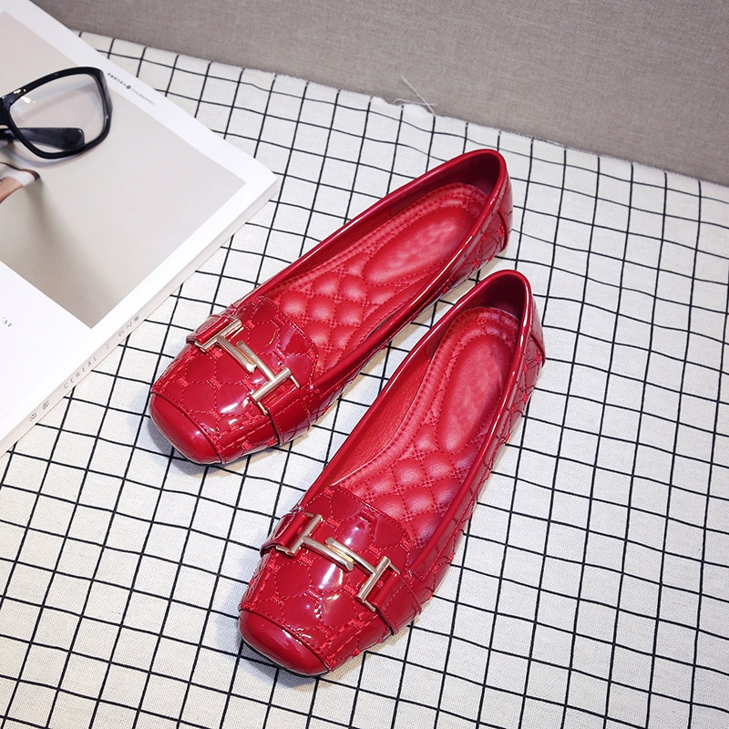 CEYANEAO2019 Schoenen Schoenen Voor Vrouwen Dames Rood Vrouwen Schoenen Vierkante Teen Schoenen Scarpe Donna Wijnstokken Mocassins Vrouwen